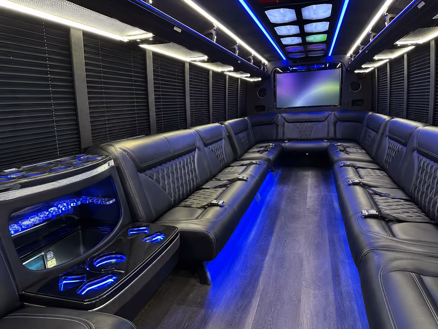 cheyenne 20 passenger party bus inside