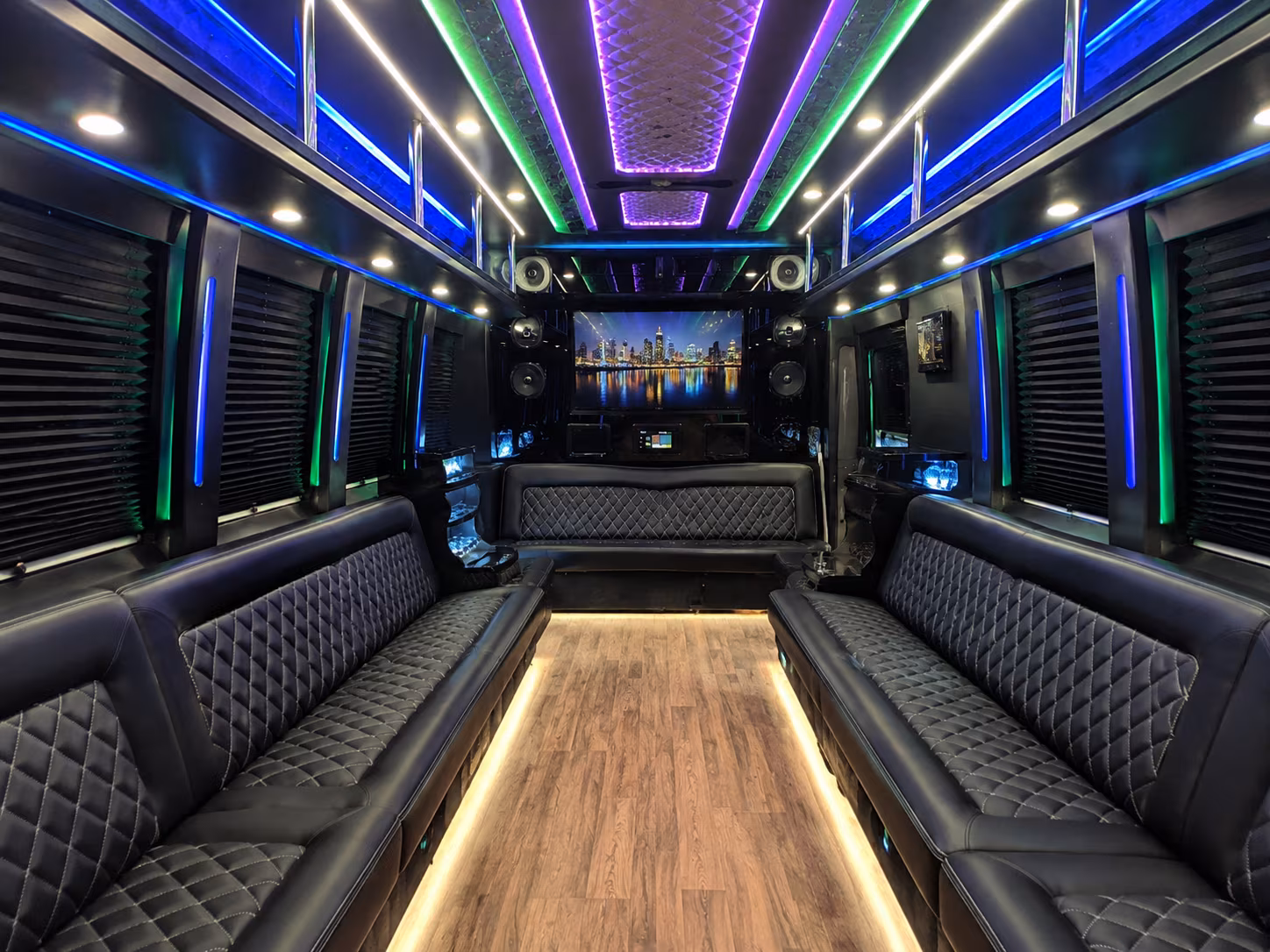 cheyenne 25 passenger party bus interior