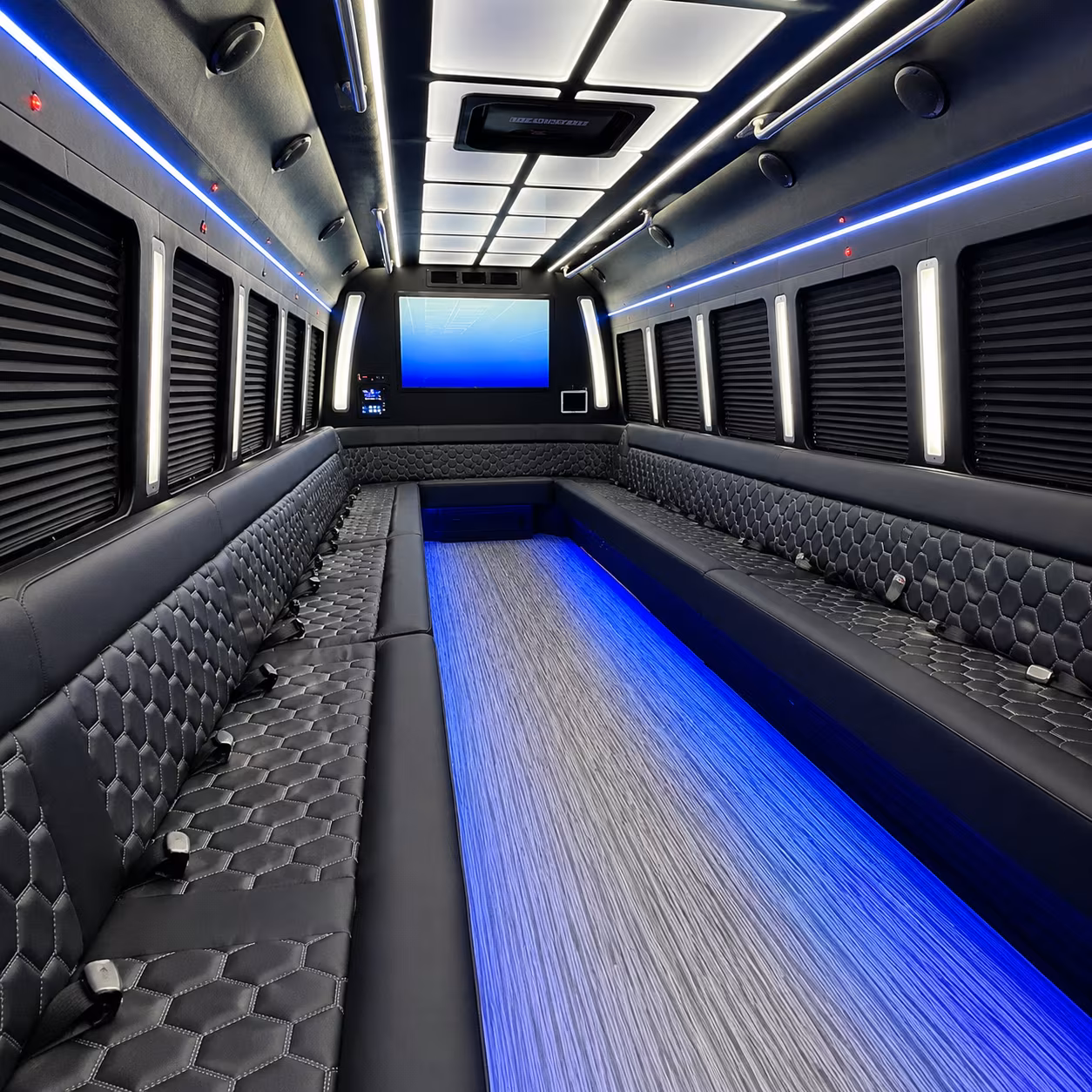 cheyenne 50 passenger party bus inside